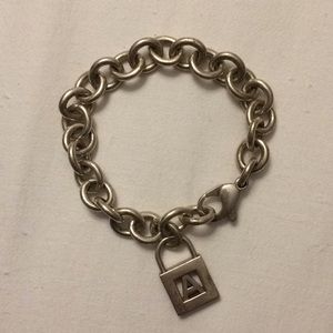 Padlock Alphabet Letter Charm Bracelet "A"